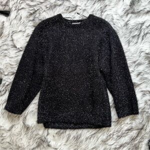 H&M black sparkly tinsel sweater XS